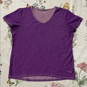 Curves Women's Purple V-Neck Workout Top Sz M
